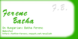 ferenc batha business card